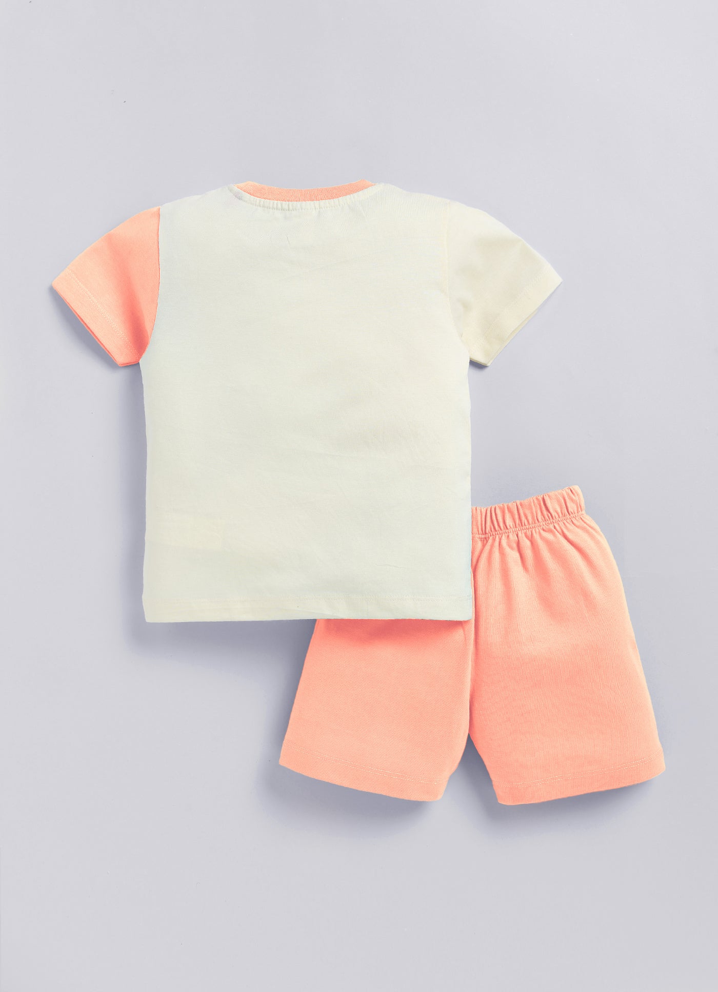 Baby Boys Casual T-shirt Shorts  (PEACH)