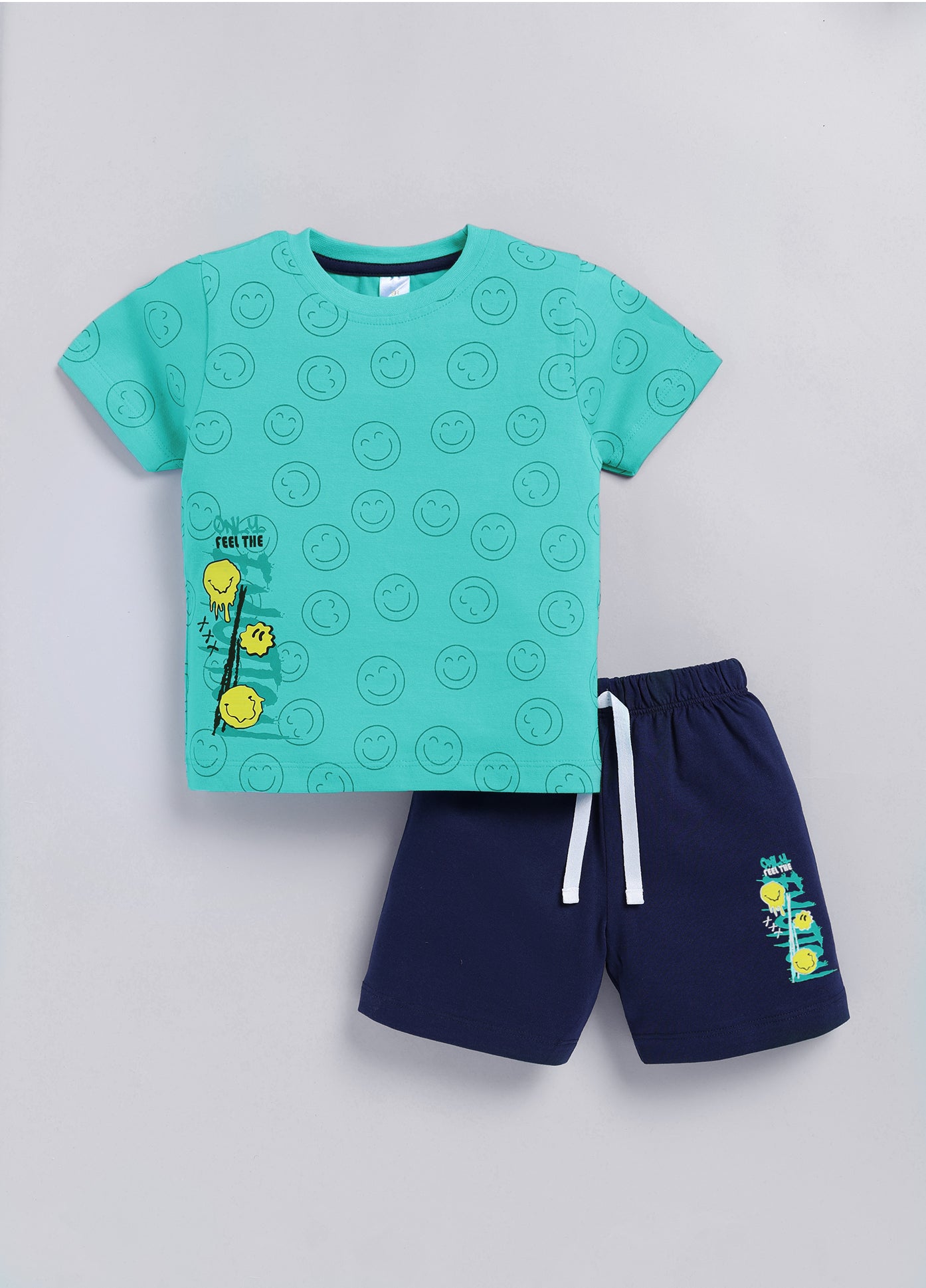 Baby Boys Casual T-shirt Shorts  (GREEN)