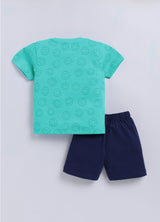 Baby Boys Casual T-shirt Shorts  (GREEN)