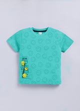 Baby Boys Casual T-shirt Shorts  (GREEN)