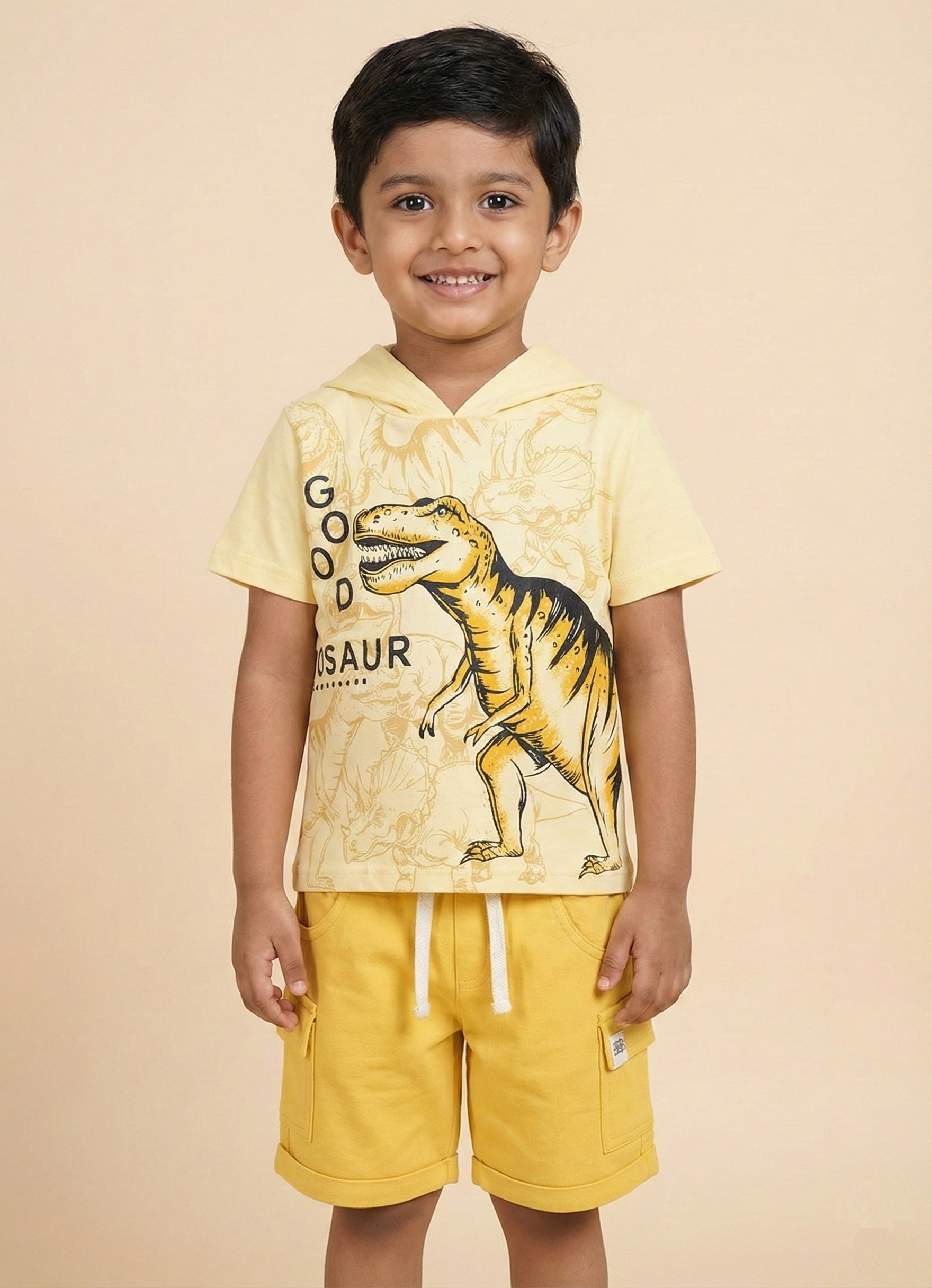 Dinosaur Hooded Pure Cotton Co-Ords Set