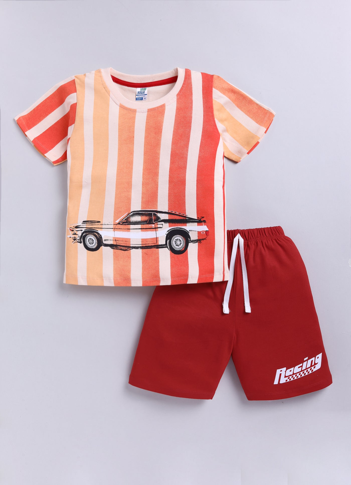 Car Printed Pure Cotton Co-Ords Set