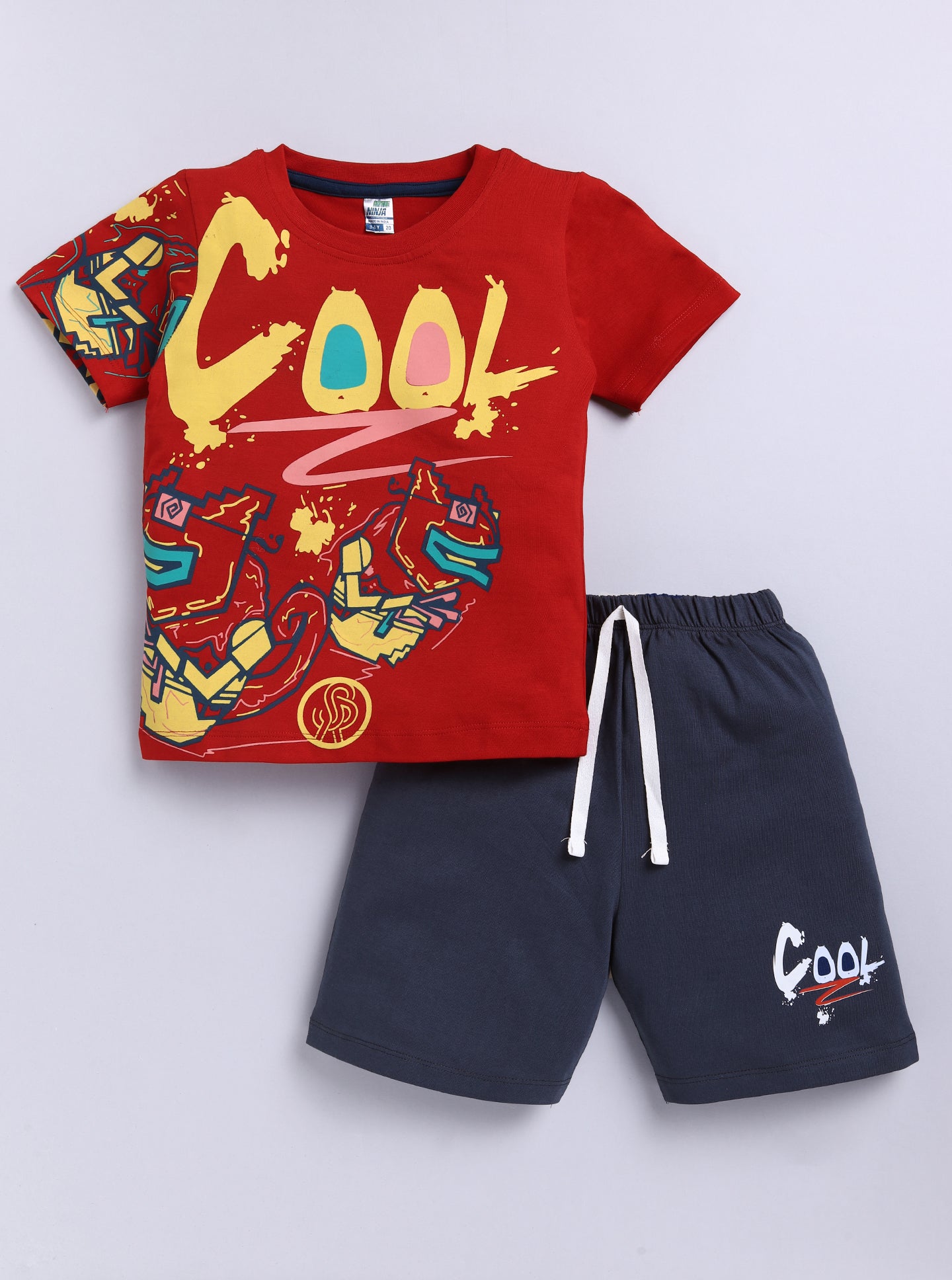 Graphical Printed Pure Cotton Co-Ords Set Pack of 3