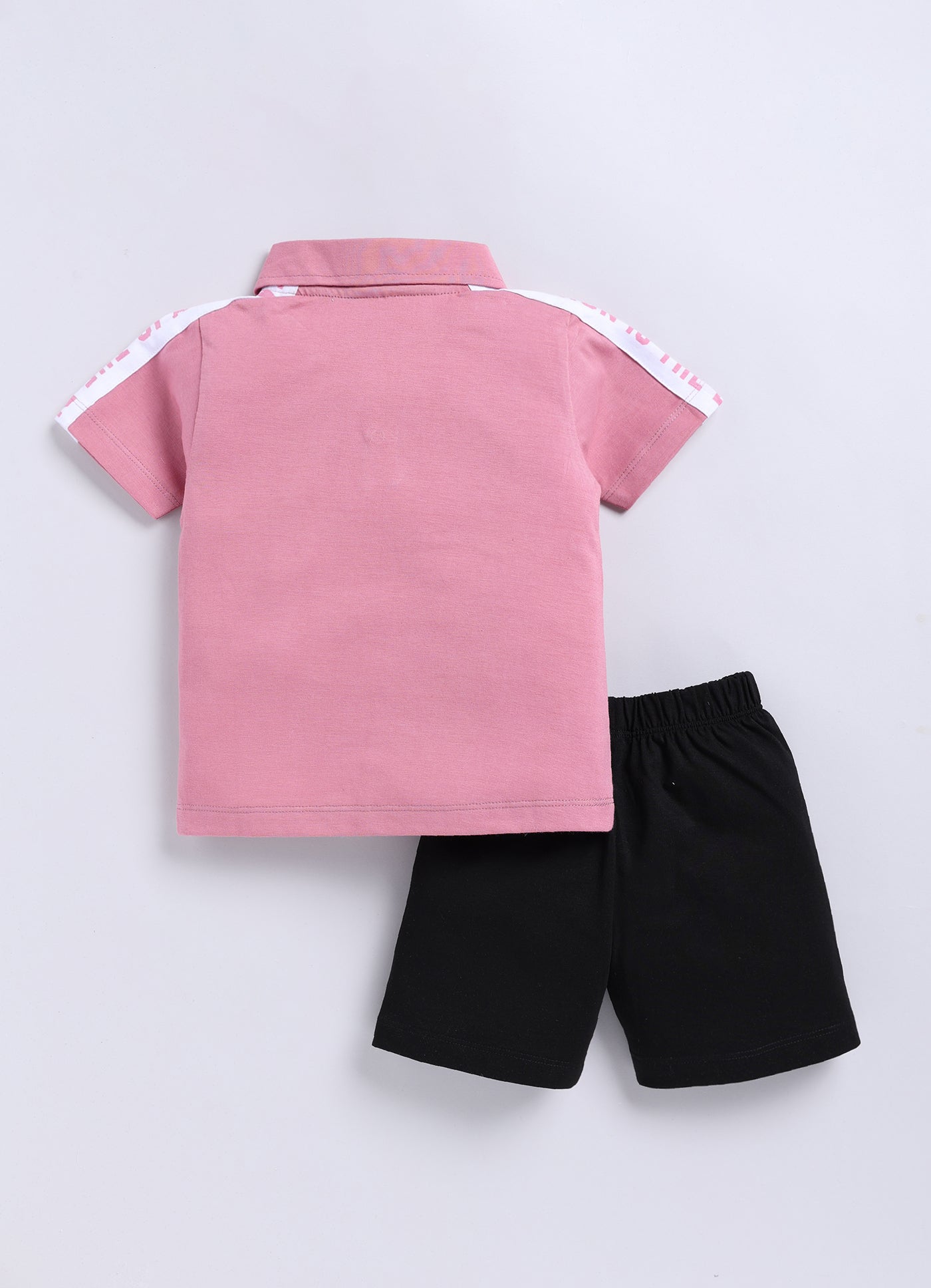 Text Printed Collared Pure Cotton Co-Ords Set