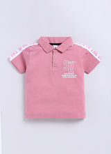 Text Printed Collared Pure Cotton Co-Ords Set