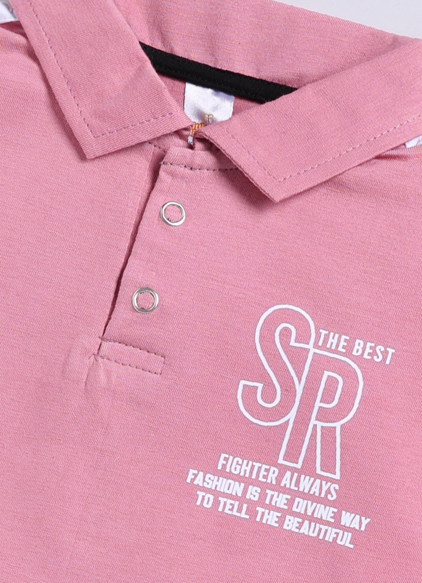 Text Printed Collared Pure Cotton Co-Ords Set
