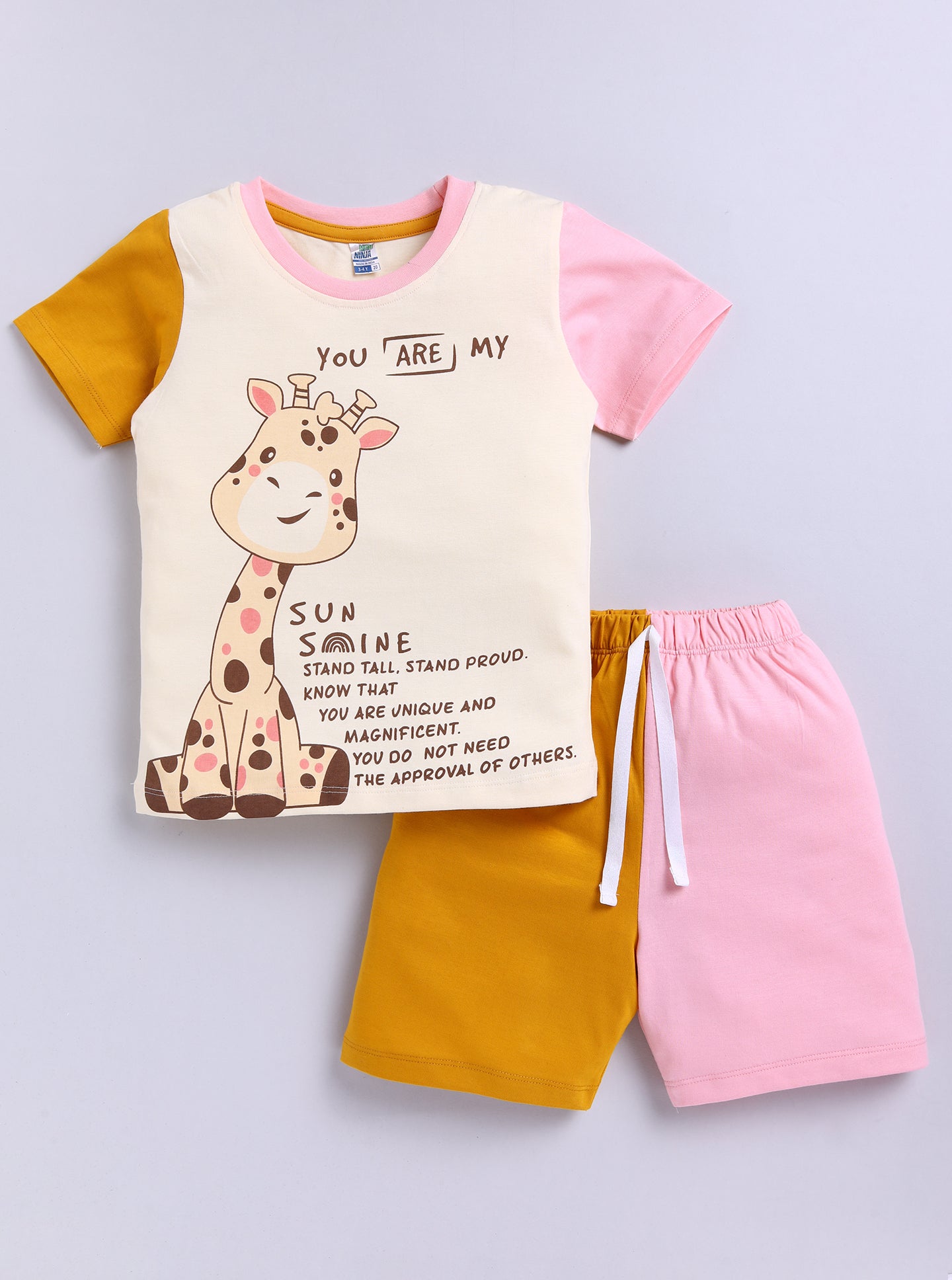 Giraffee Printed Pure Cotton Co-Ords Set