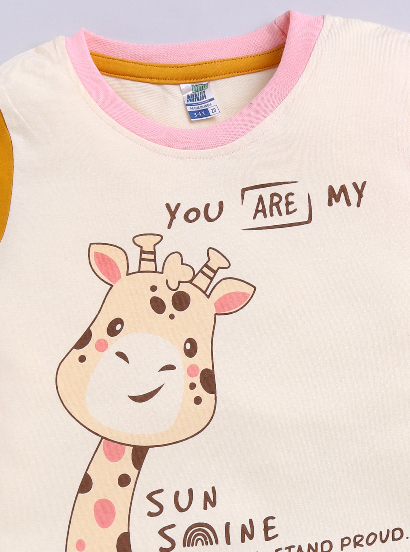 Giraffee Printed Pure Cotton Co-Ords Set