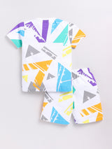 Boys Casual T-shirt Shorts  (MULTICOLOR1)