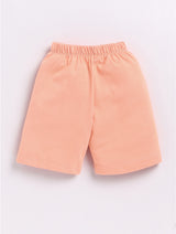 Boys Casual T-shirt Shorts  (WHITE ORANGE)