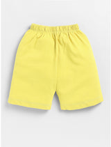 Boys Casual T-shirt Shorts  (BLACK YELLOW)