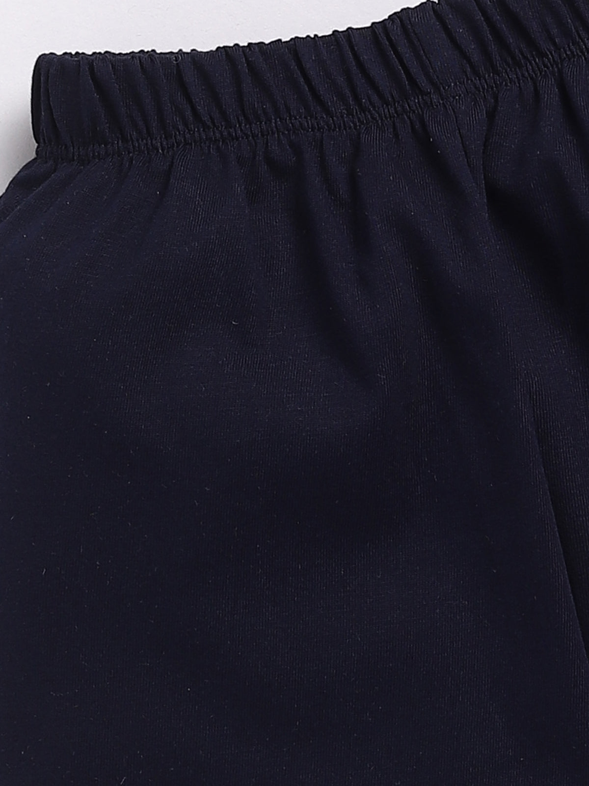 Boys Casual T-shirt Shorts  (WHITE NAVY)