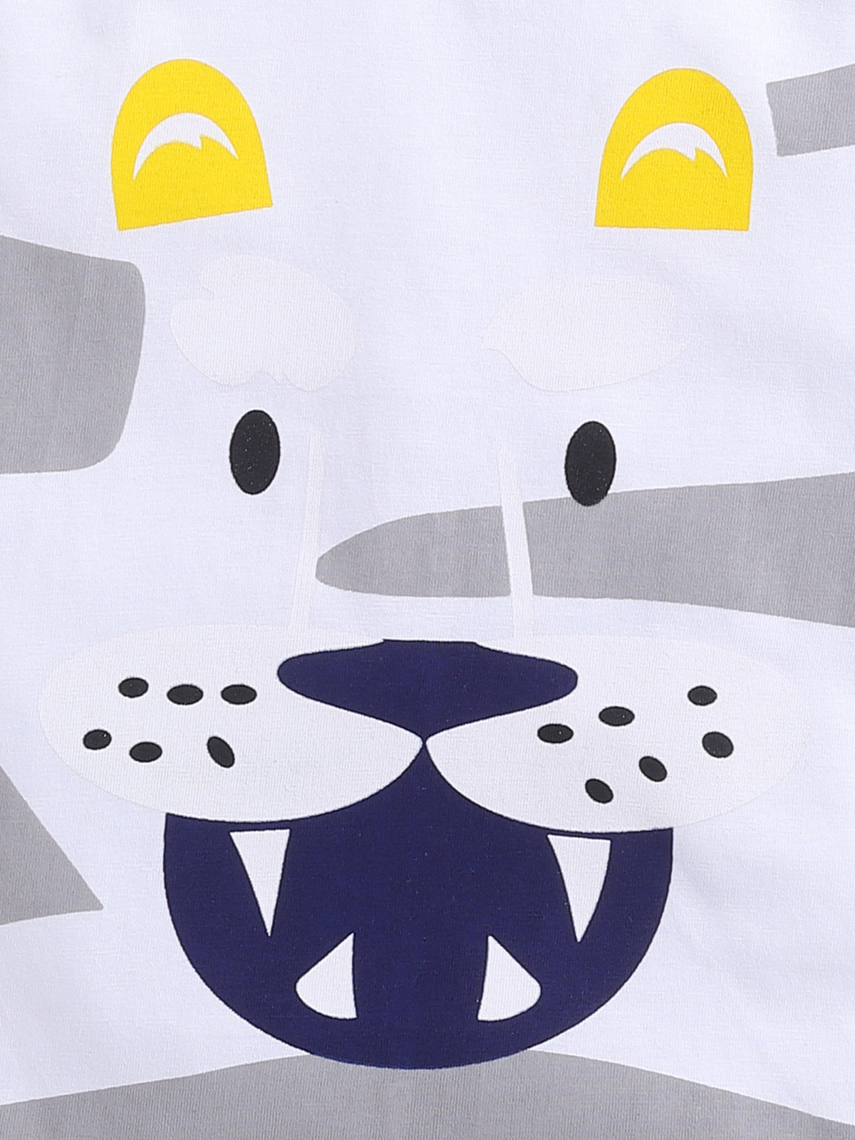 Boys Casual T-shirt Shorts  (WHITE YELLOW)