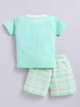 Boys Casual T-shirt Shorts  (SEA GREEN)