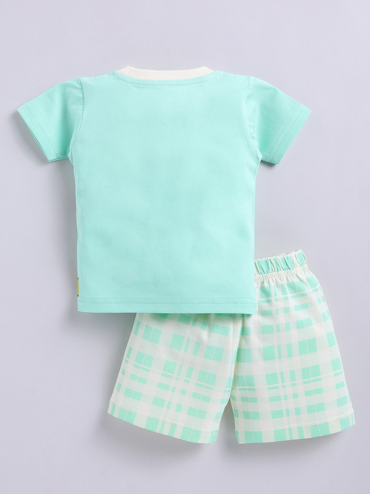 Boys Casual T-shirt Shorts  (SEA GREEN)