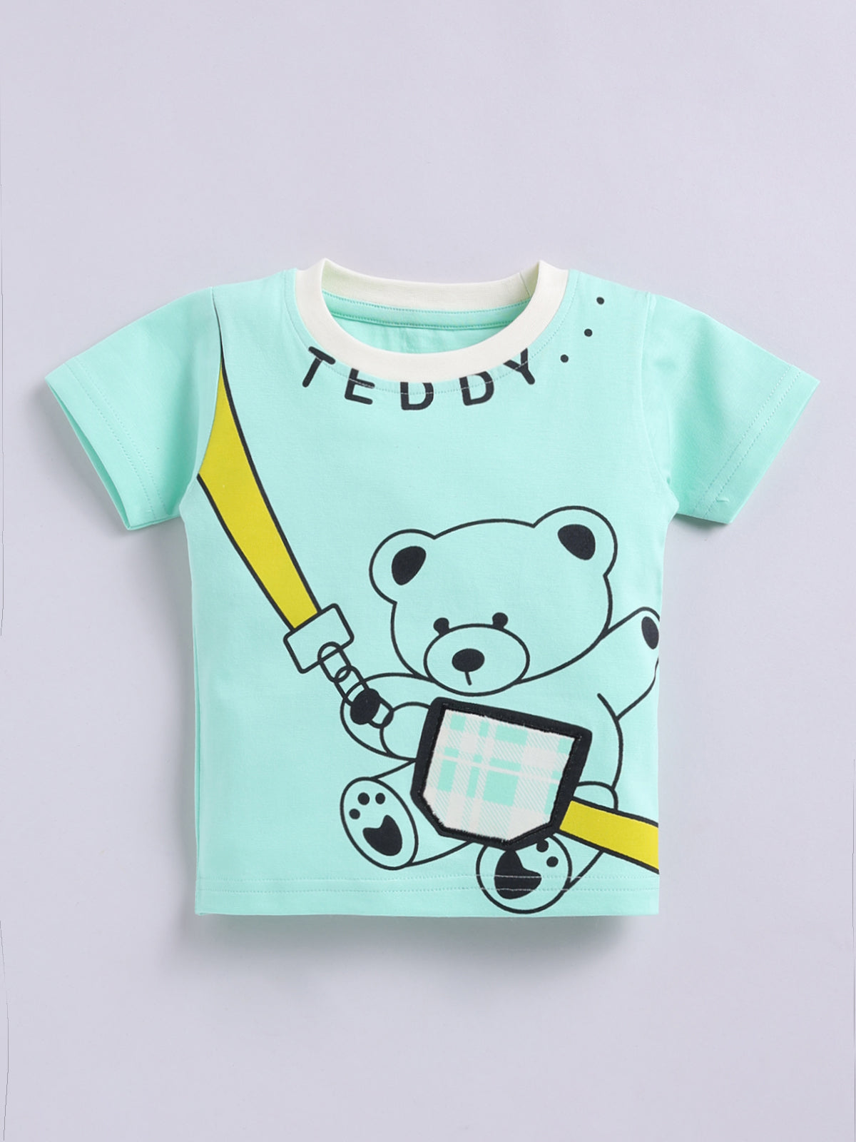 Boys Casual T-shirt Shorts  (SEA GREEN)