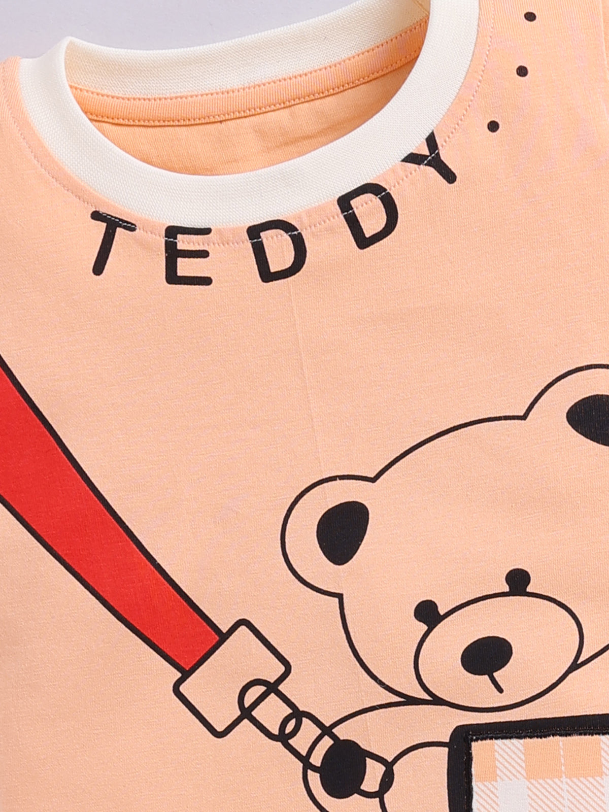 Boys Casual T-shirt Shorts  (PEACH)