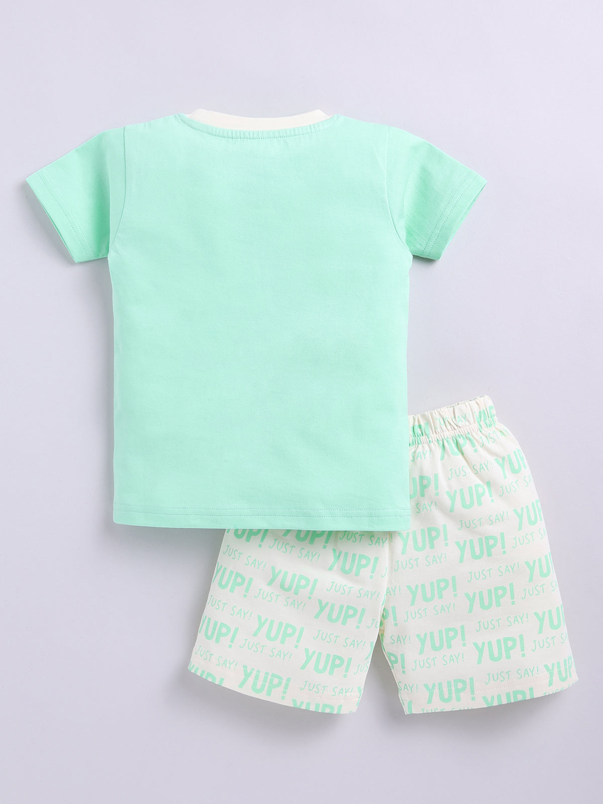 Boys Casual T-shirt Shorts  (SEA GREEN)