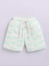Boys Casual T-shirt Shorts  (SEA GREEN)