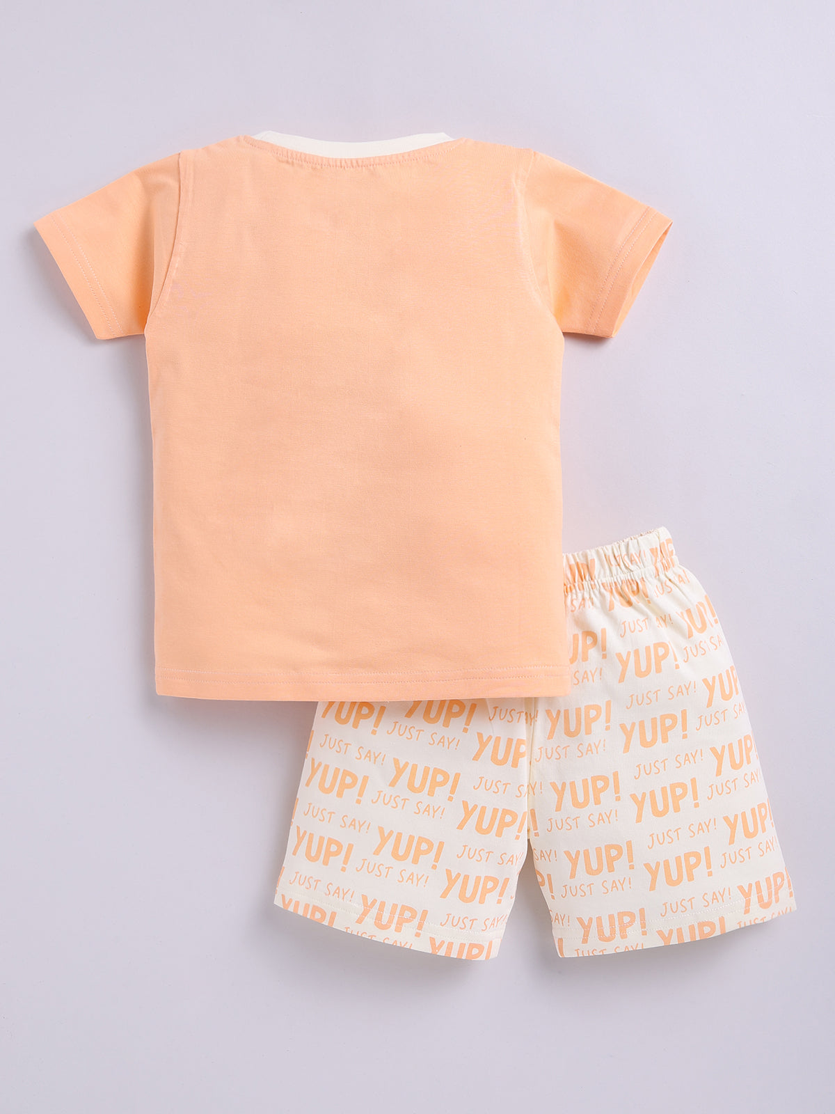 Boys Casual T-shirt Shorts  (PEACH)