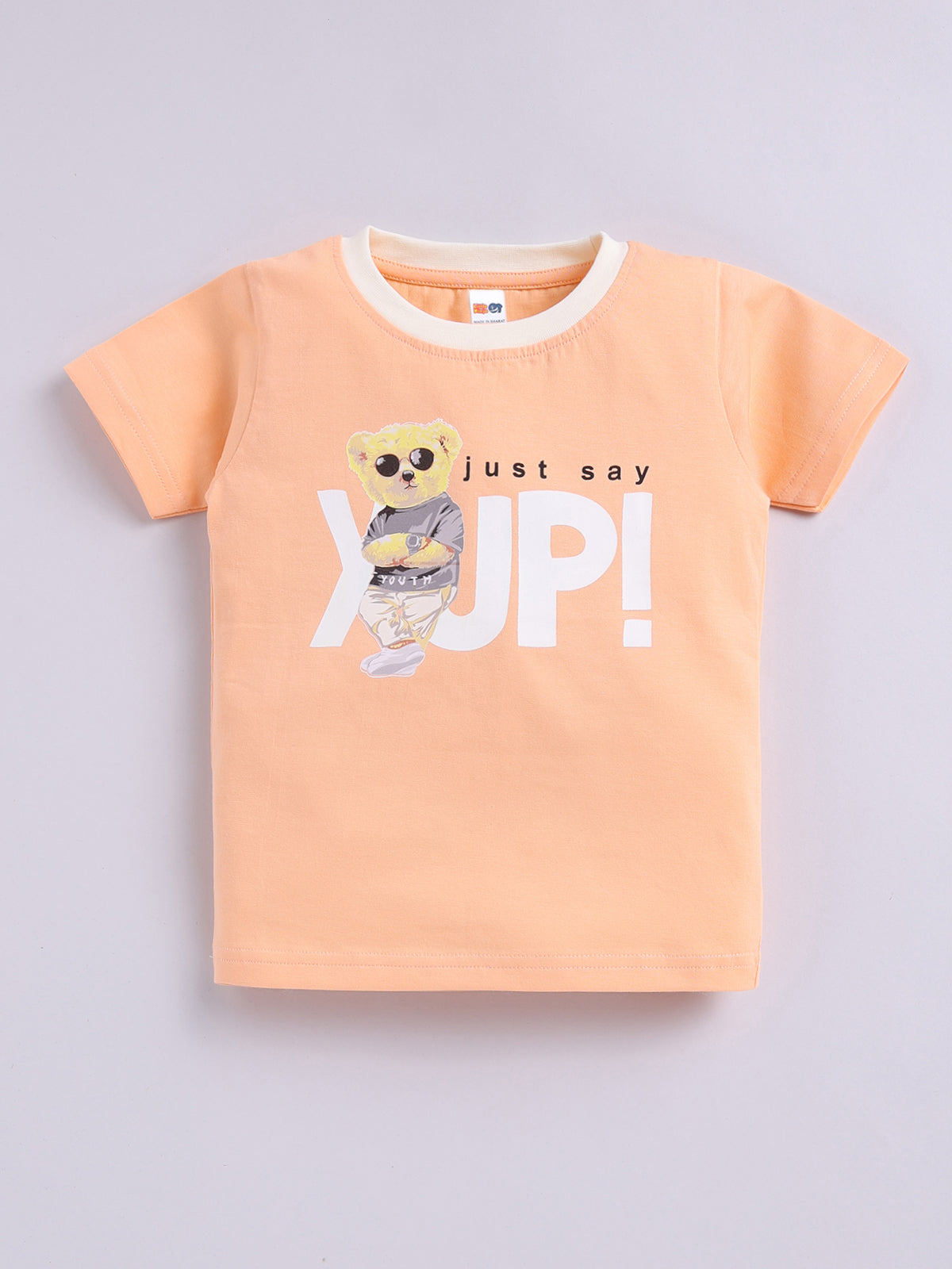 Boys Casual T-shirt Shorts  (PEACH)