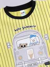 Boys Casual T-shirt Shorts  (YELLOW)