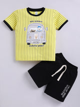 Boys Casual T-shirt Shorts  (YELLOW)