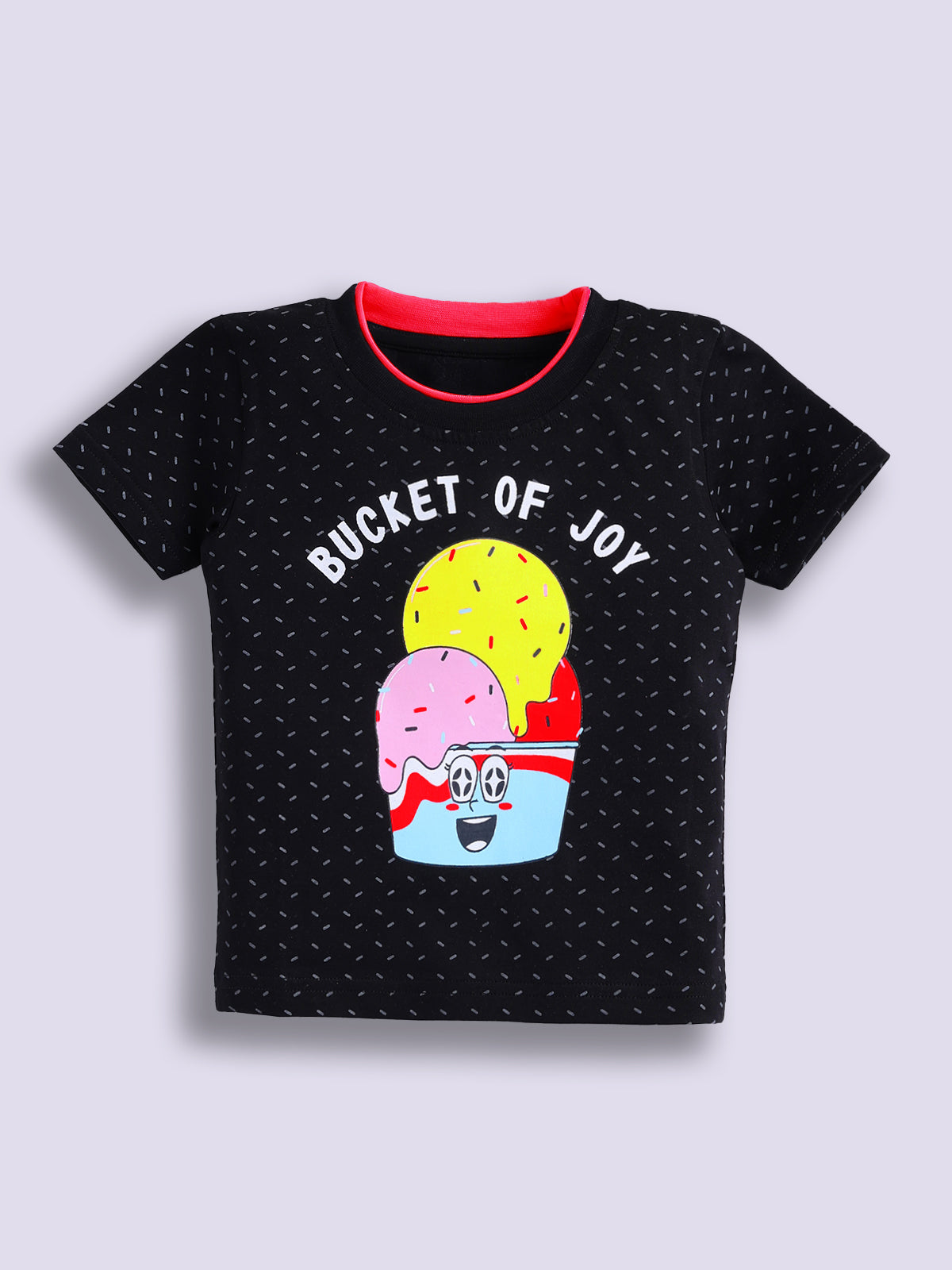 Boys Casual T-shirt Shorts  (BLACK PINK)