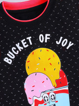 Boys Casual T-shirt Shorts  (BLACK PINK)