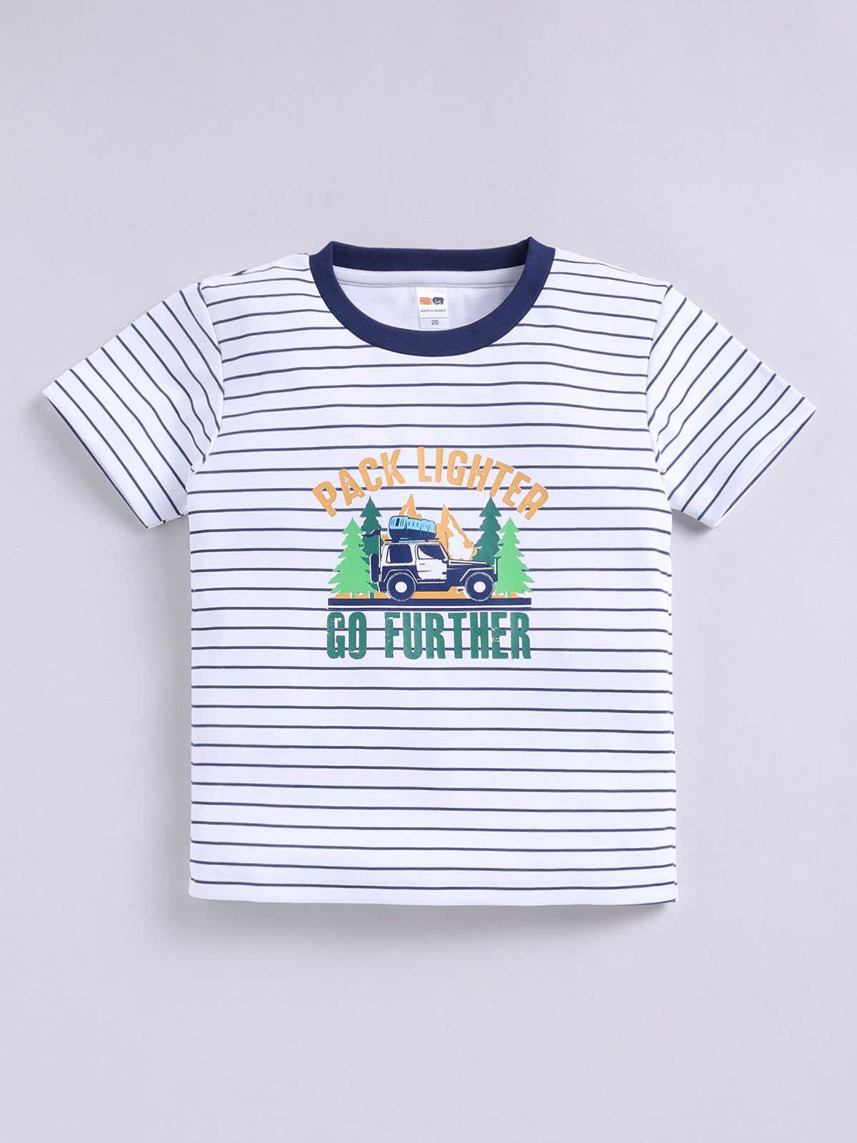 Boys Casual T-shirt Shorts  (WHITE BLUE)
