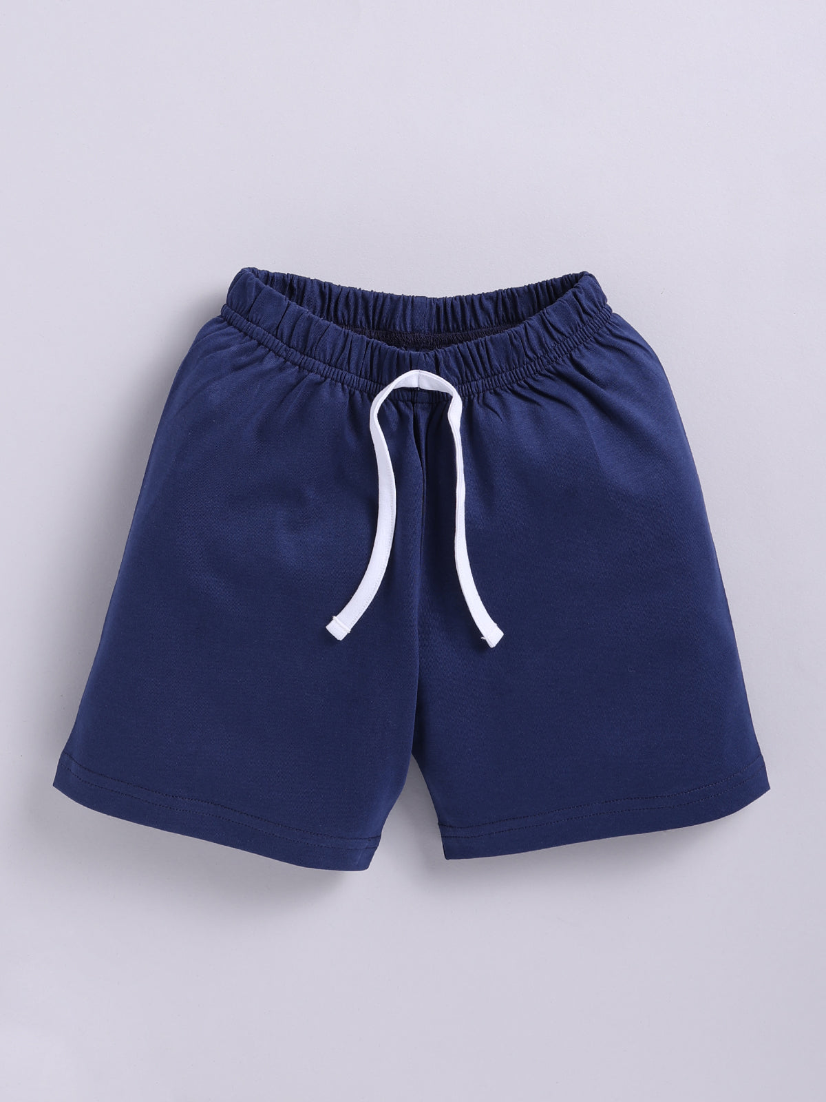 Boys Casual T-shirt Shorts  (WHITE BLUE)