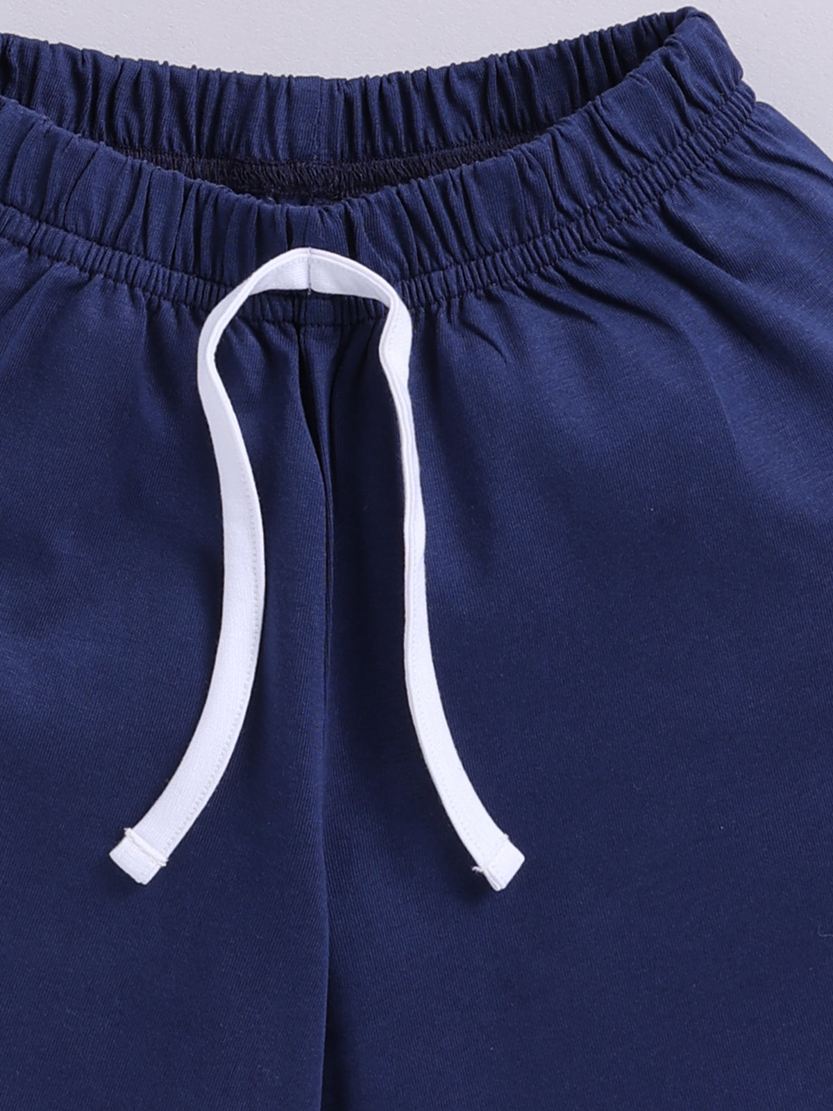 Boys Casual T-shirt Shorts  (WHITE BLUE)