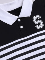 Boys Casual T-shirt Shorts  (BLACK)