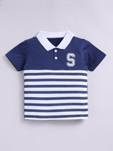 Boys Casual T-shirt Shorts  (BLUE)