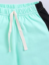 Boys Casual T-shirt Shorts  (WIHTE SEA GREEN)