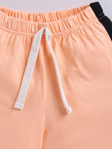 Boys Casual T-shirt Shorts  (WHITE PEACH)