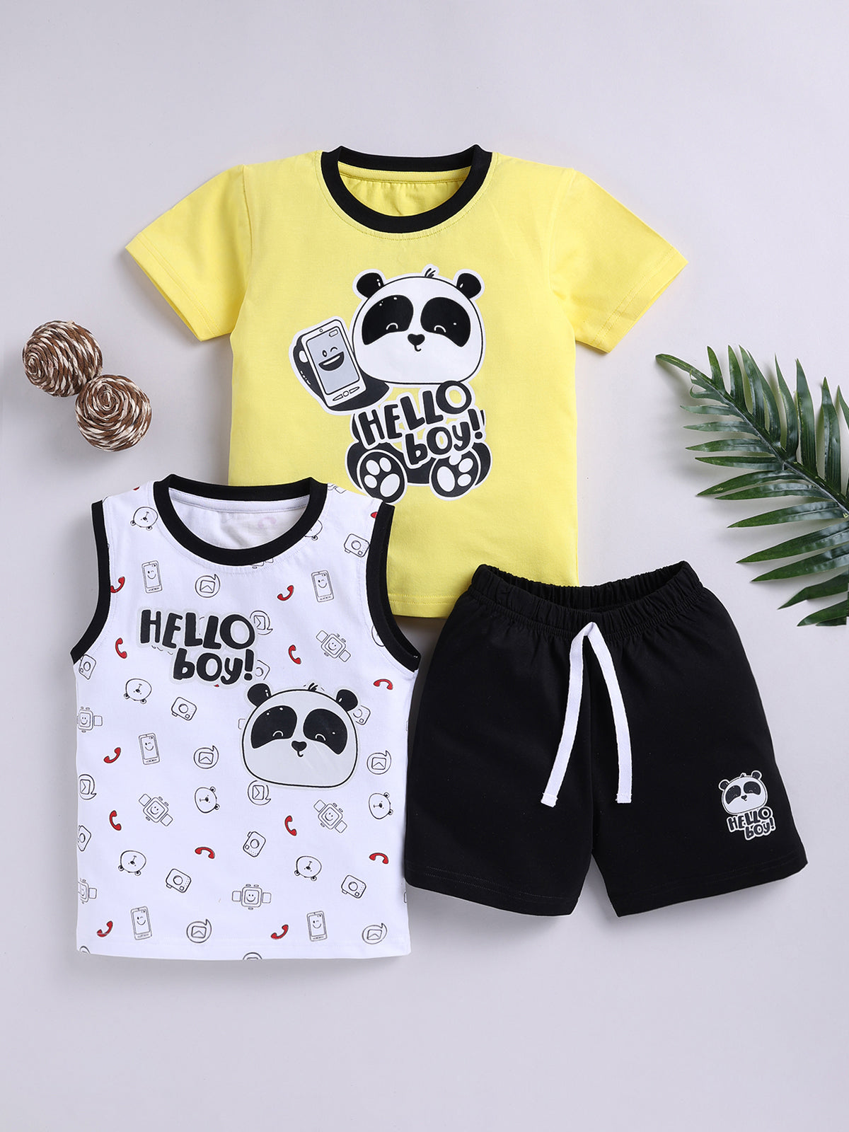 Boys Casual T-shirt Shorts  (Multi 2)