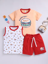 Boys Casual T-shirt Shorts  (Multi 4)