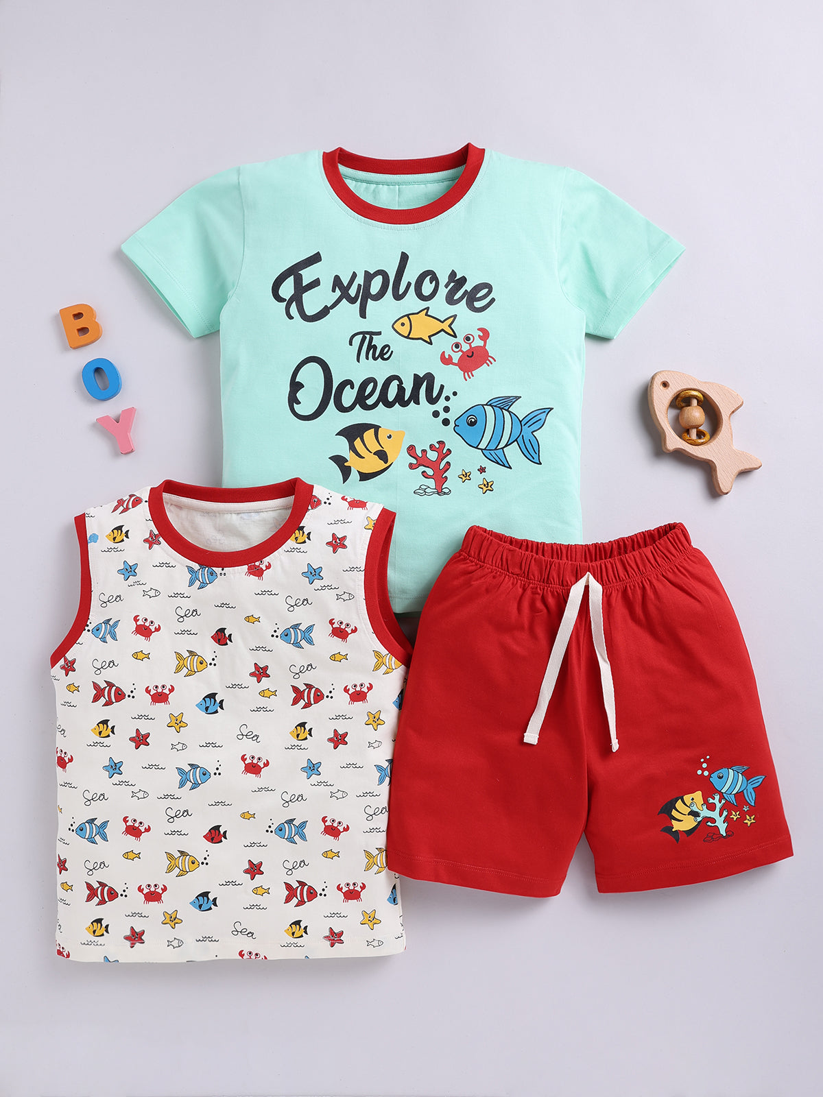 Boys Casual T-shirt Shorts  (Multi 5)