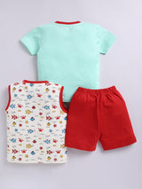 Boys Casual T-shirt Shorts  (Multi 5)