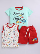 Boys Casual T-shirt Shorts  (Multi 5)