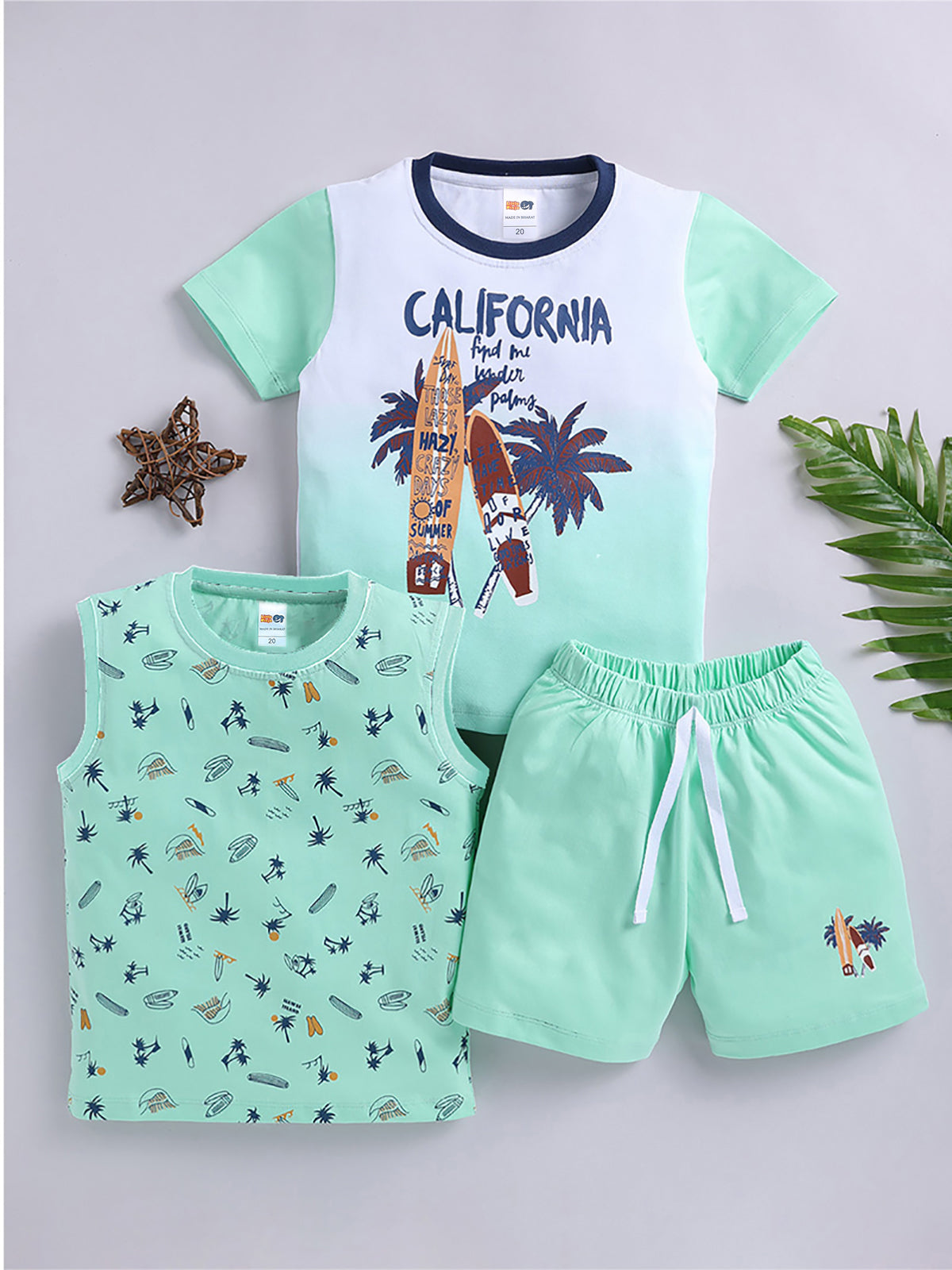 Boys Casual T-shirt Shorts  (Multi 6)