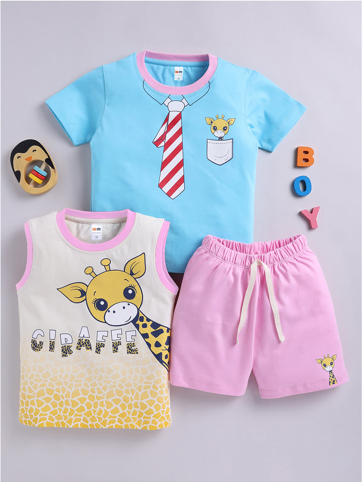 Boys Casual T-shirt Shorts  (Multi 7)