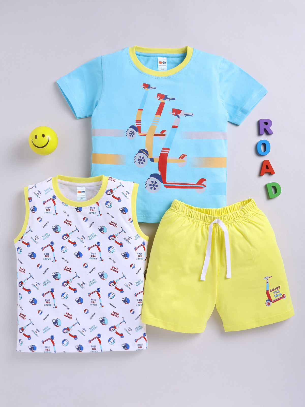 Boys Casual T-shirt Shorts  (Multi 8)