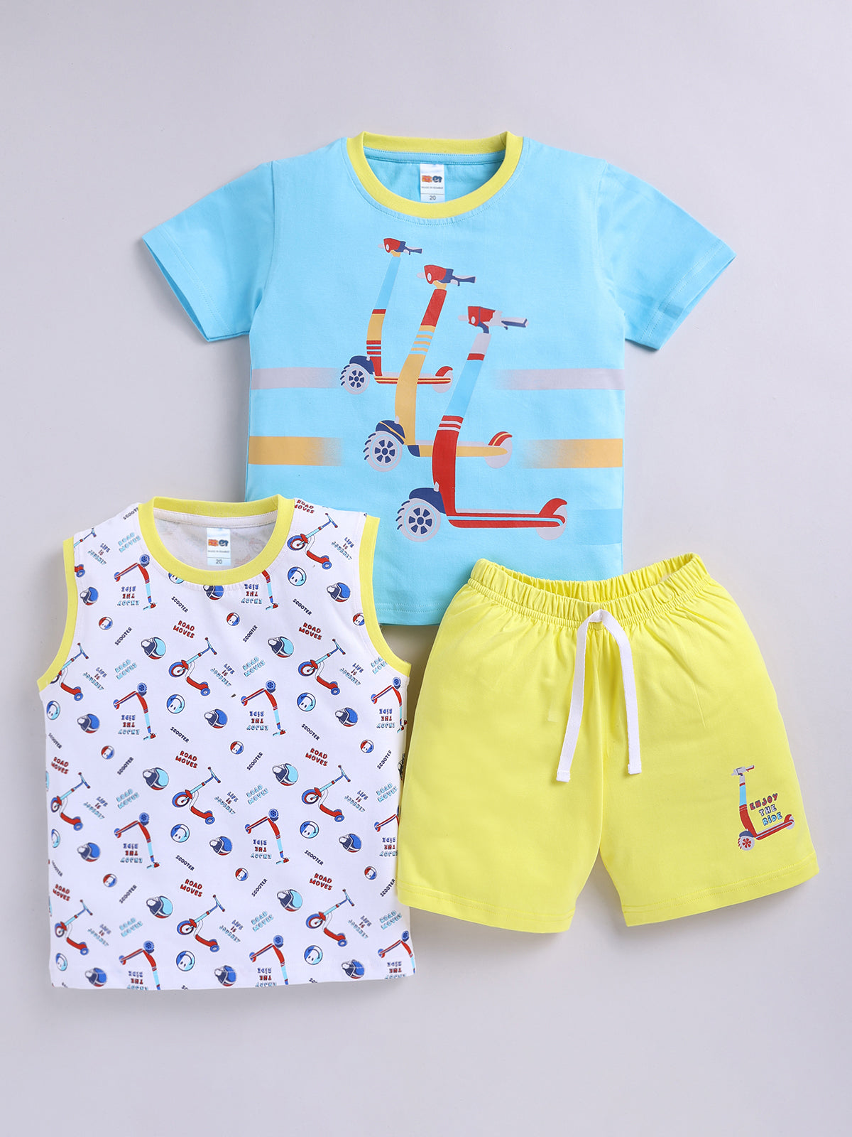 Boys Casual T-shirt Shorts  (Multi 8)