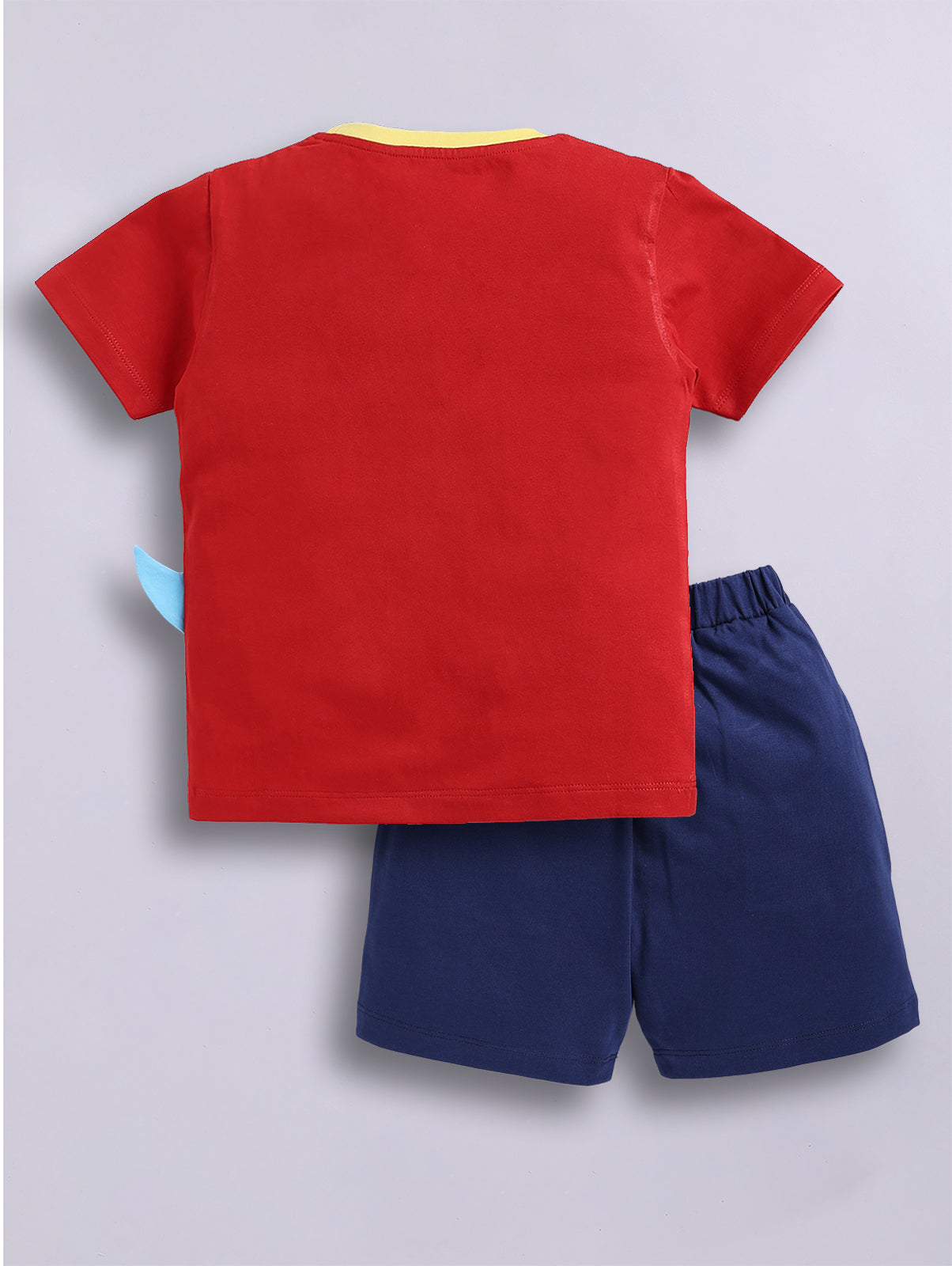 Boys Casual T-shirt Shorts  (RED NAVY)