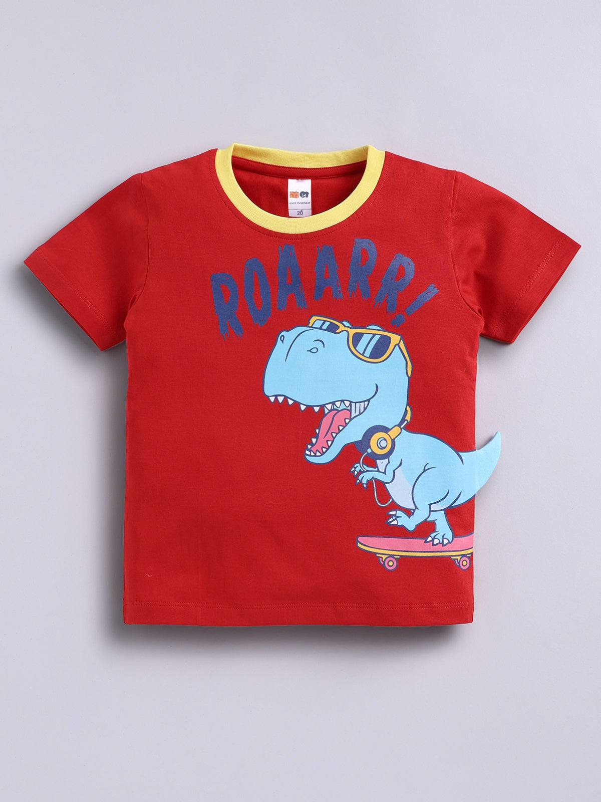 Boys Casual T-shirt Shorts  (RED NAVY)