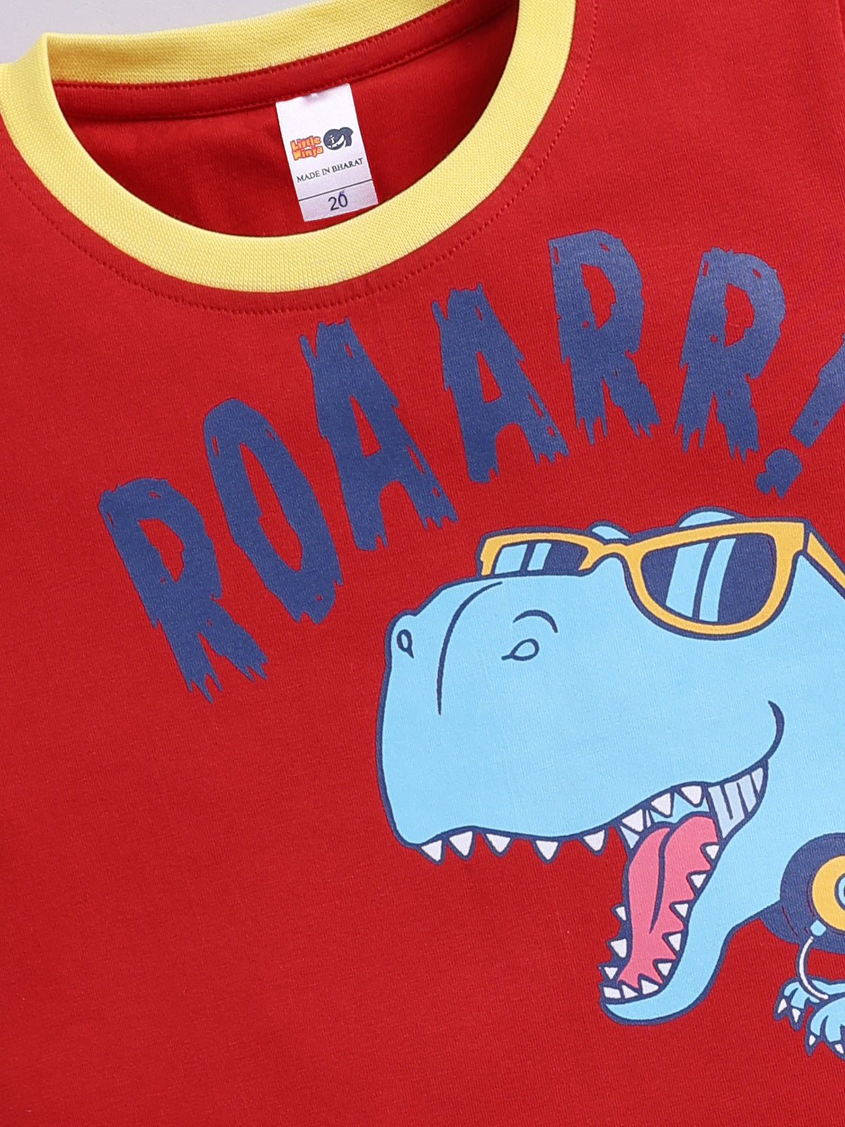 Boys Casual T-shirt Shorts  (RED NAVY)