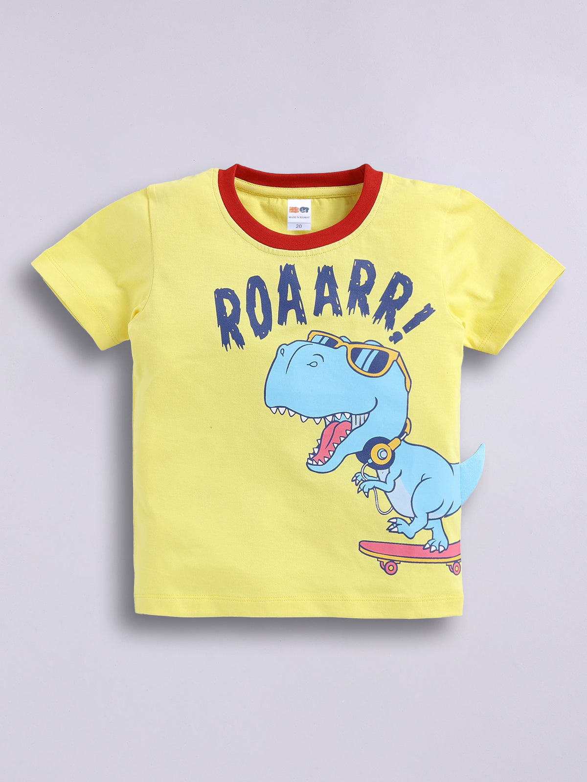 Boys Casual T-shirt Shorts  (YELLOW NAVY)