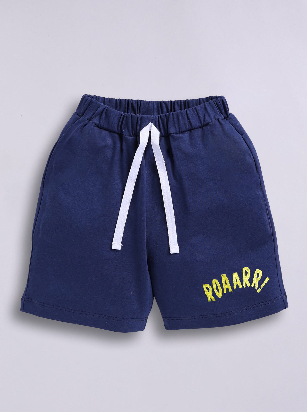 Boys Casual T-shirt Shorts  (YELLOW NAVY)